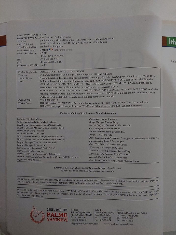 Genetik Kavramlar Kitabı - Palme Yayıncılık - Görsel 2