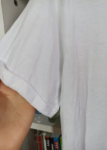 Düğmeli Beyaz Keten Hamile Bluzu - Görsel 3