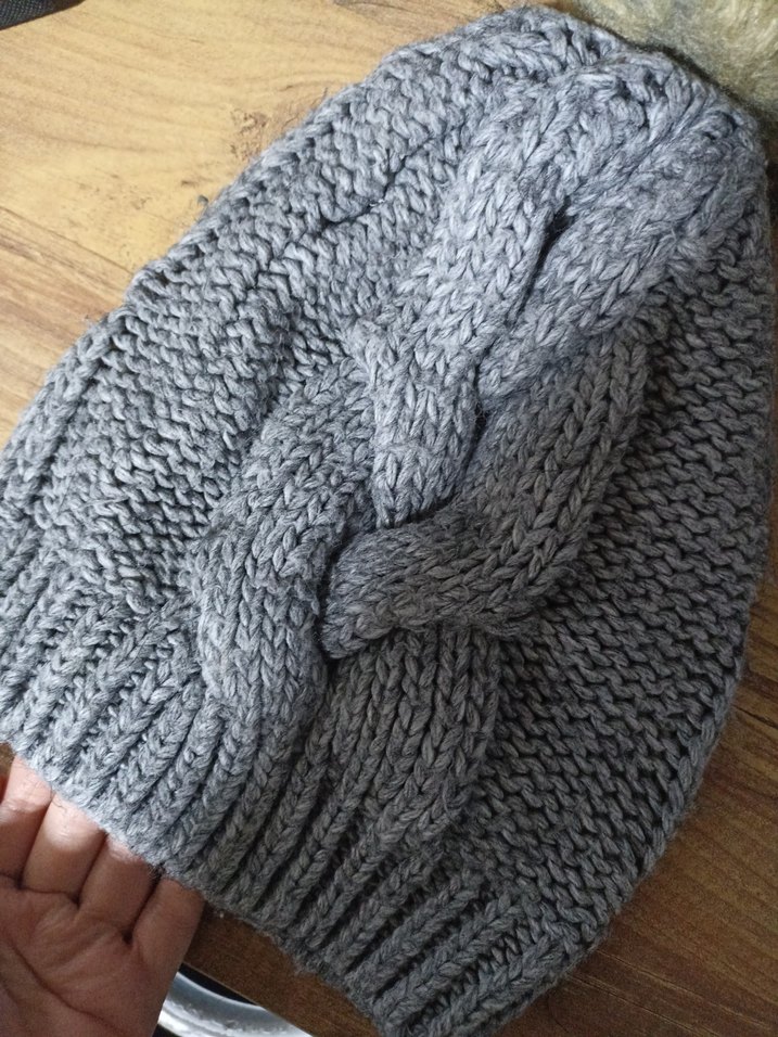 Gri Örgü Kadın Bere - Görsel 2