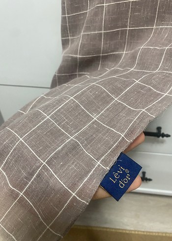 Bej Gri Keten Kadın Şal - Görsel 2