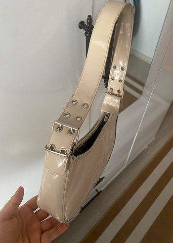 Bej Deri Tokalı Kadın Çantası - Görsel 2