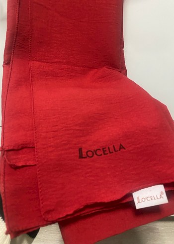 Kırmızı  pamuklu krep kumaş Şal - Görsel 2