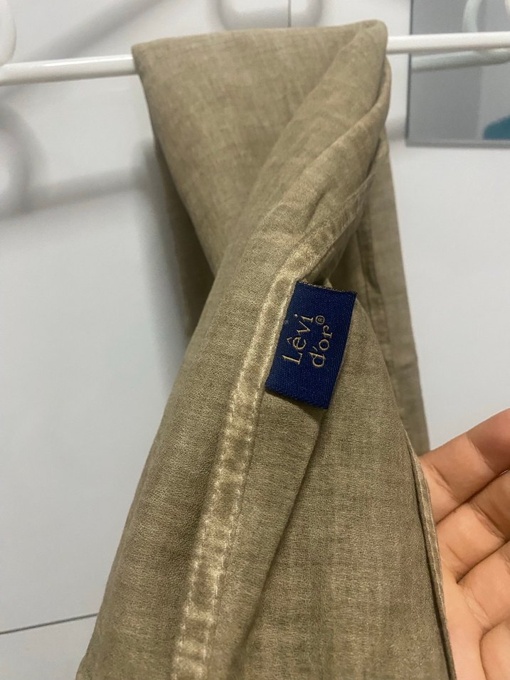 Koyu Bej Keten Kadın Şal - Görsel 2