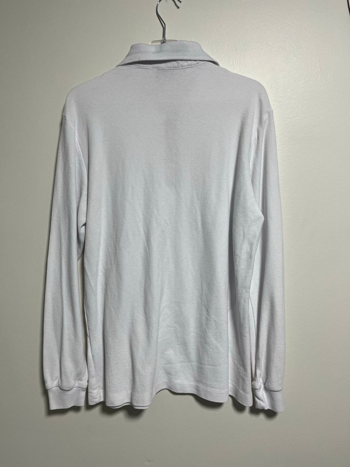 Erkek Beyaz Uzun Kollu Polo Tişört - Görsel 2