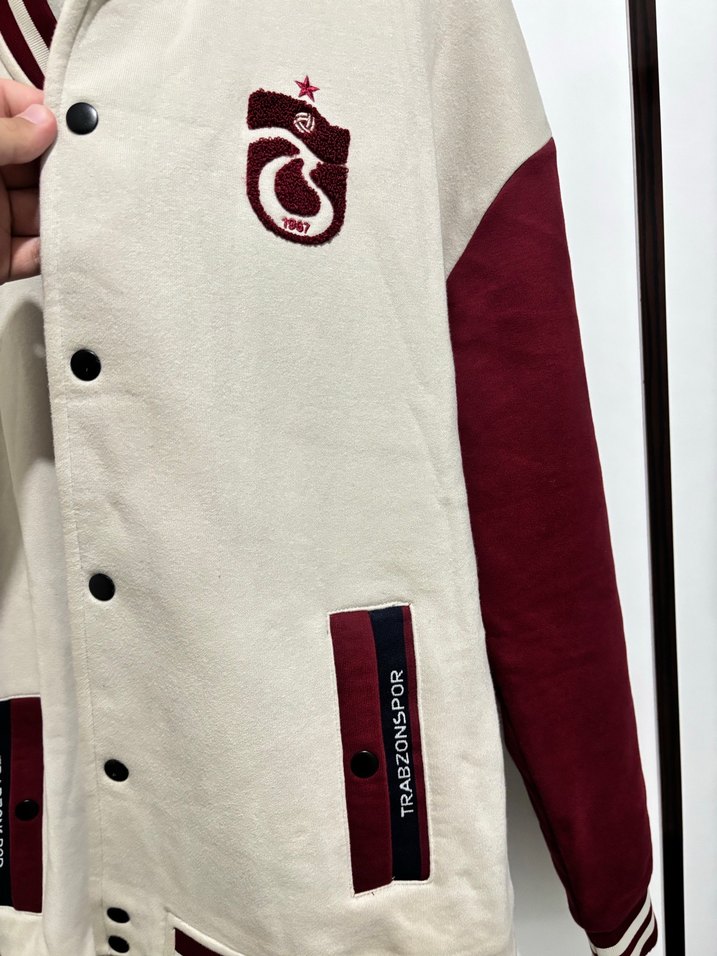 Bordo Düğmeli trabzonspor Ceket - Görsel 3
