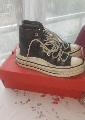 Converse Kadın siyah beyaz Bağcıklı Spor Ayakkabı - Görsel 2