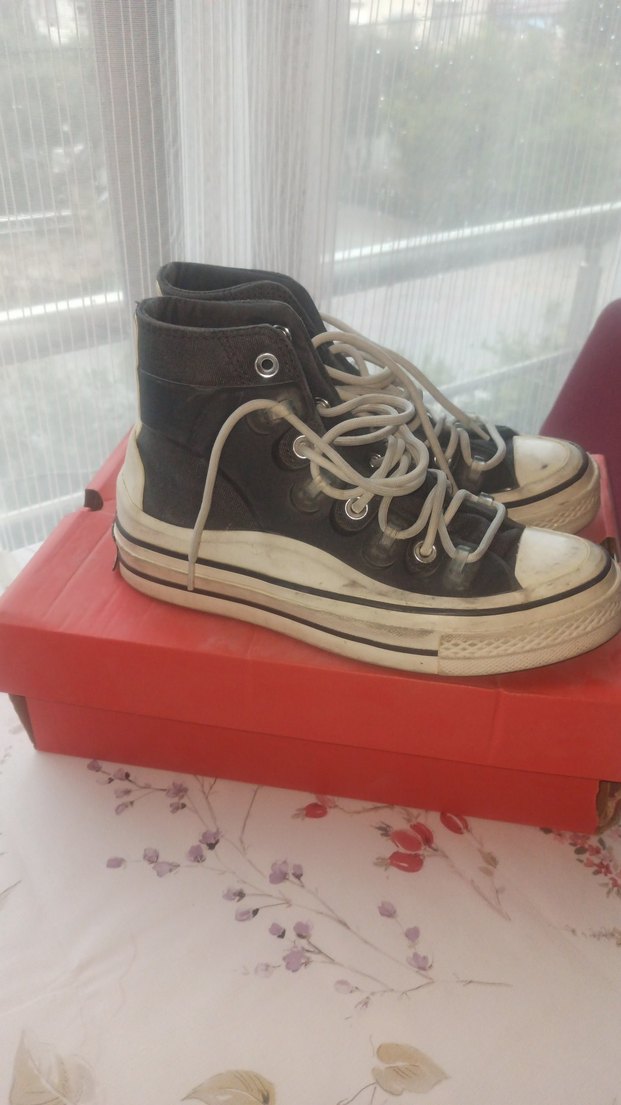 Converse Kadın siyah beyaz Bağcıklı Spor Ayakkabı - Görsel 2