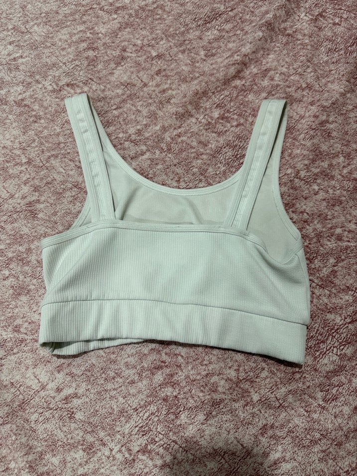 Beyaz Spor Kısa Crop Top - Görsel 2