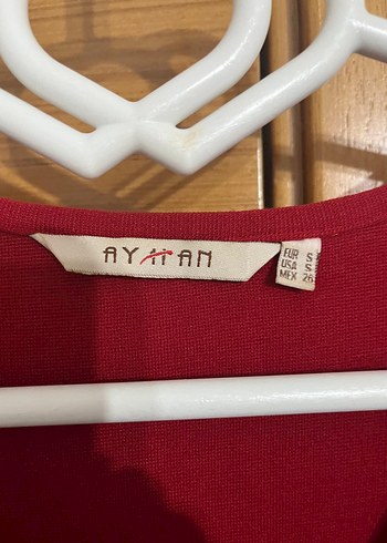 Kırmızı V Yaka Midi Triko Elbise - Görsel 2