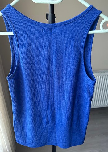 Mavi Kadın Kolsuz Sade Atlet - Görsel 3