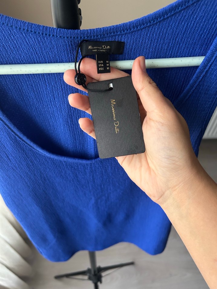 Mavi Kadın Kolsuz Sade Atlet - Görsel 2