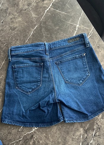Kadın Mavi Mini Denim Şort - Görsel 3