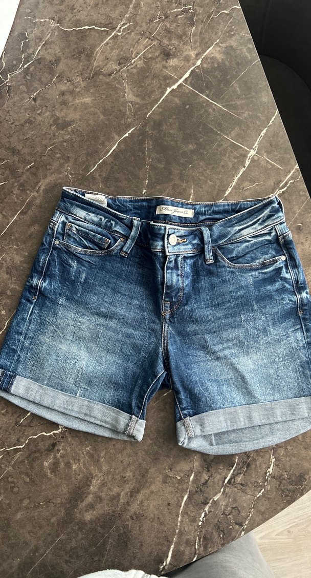 Kadın Mavi Mini Denim Şort - Görsel 4