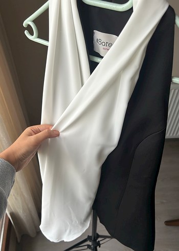 Drapeli Beyaz Kadın Yelek - Görsel 5