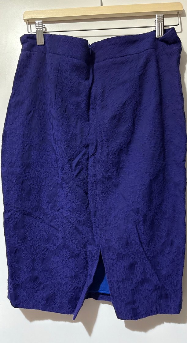 Lacivert Drapeli Midi Kalem Etek office - Görsel 2