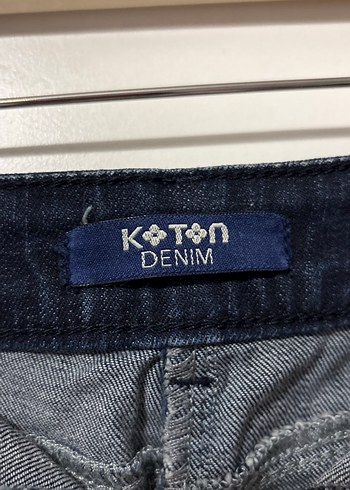 Koton Lacivert Midi Kot vintage etek - Görsel 2