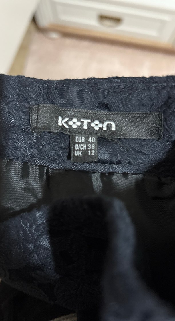 Siyah Nakışlı Midi Mini Etek - Görsel 2