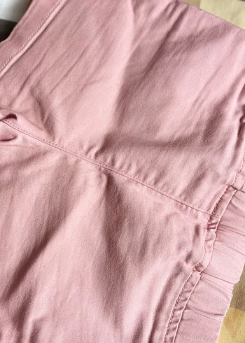 Kız Çocuk Pembe Nakışlı Pamuklu şort - Görsel 3