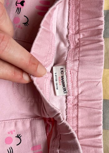 Kız Çocuk Pembe Nakışlı Pamuklu şort - Görsel 4