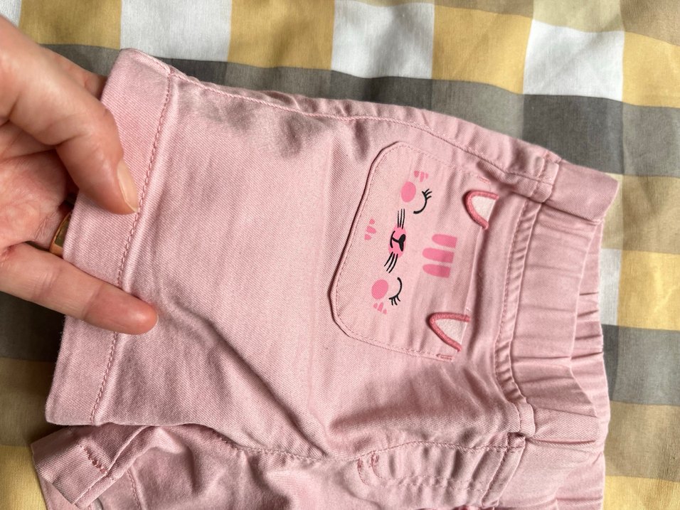 Kız Çocuk Pembe Nakışlı Pamuklu şort - Görsel 2