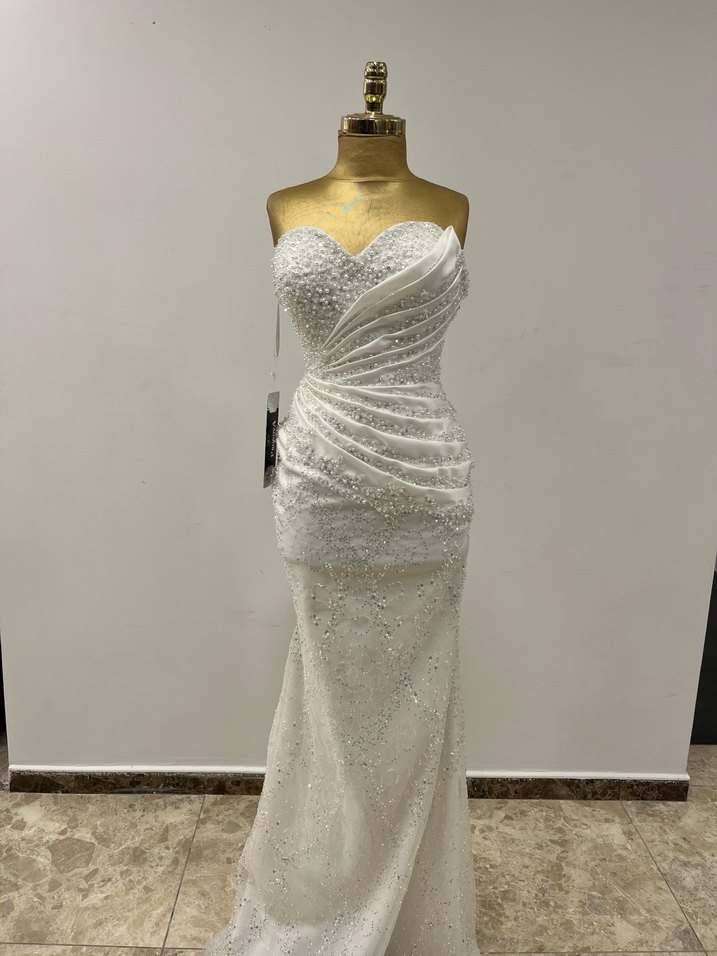 İnci Detaylı Straplez Denizkızı Gelinlik - Görsel 3