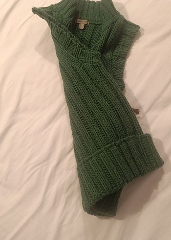 Yeşil Fermuarlı Örgü Kadın Süveter - Görsel 5