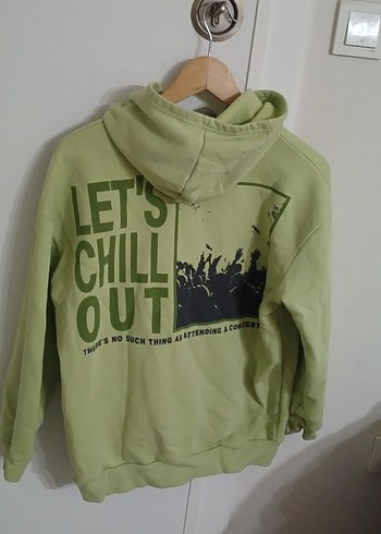 Yeşil Düğmeli Salaş Sweatshirt - Görsel 2