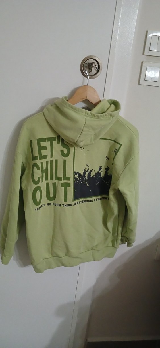 Yeşil Düğmeli Salaş Sweatshirt - Görsel 2