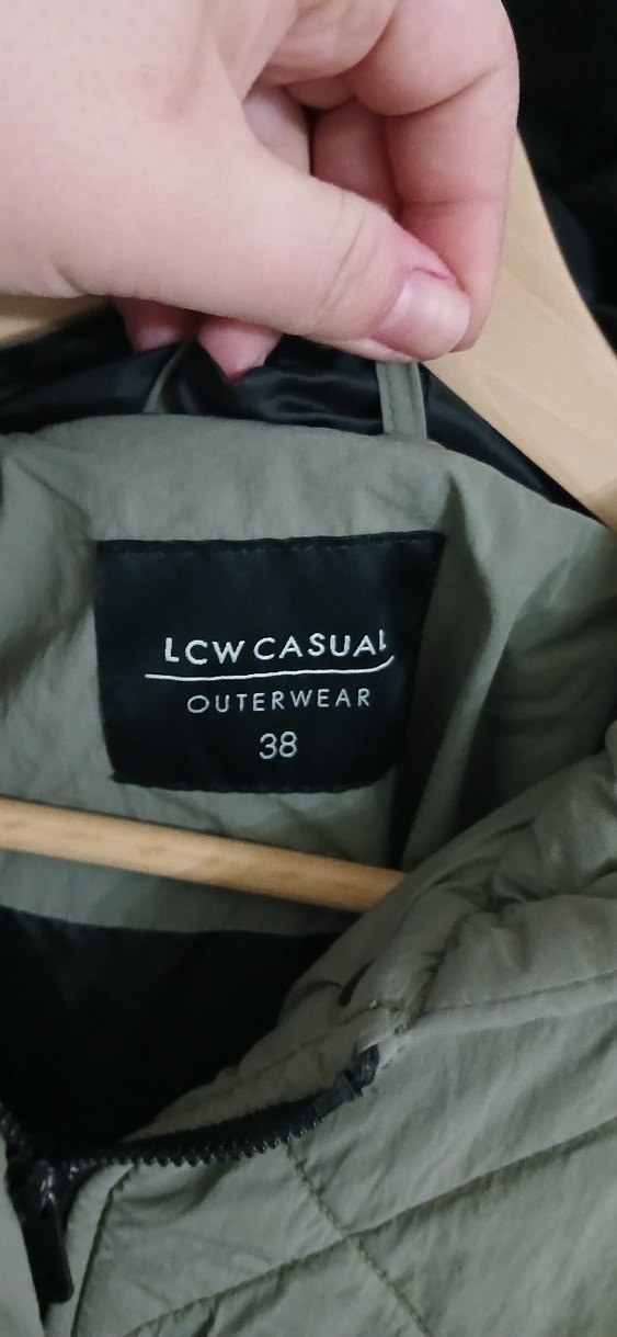 Kadın haki Şeffaf Deri Midi Kaban - Görsel 5