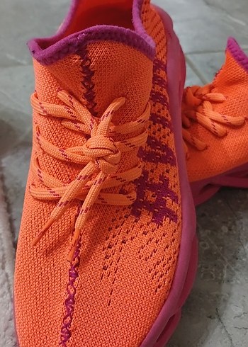 Turuncu Bağcıklı Renkli Spor Ayakkabı - Görsel 2