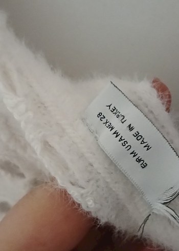 Beyaz Örgü Bohem Kadın Kazak - Görsel 3