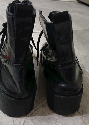 Siyah Rugan Gotik Stiletto Topuklu Bot - Görsel 5