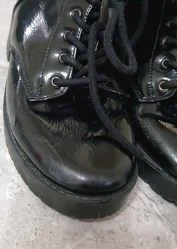 Siyah Rugan Gotik Stiletto Topuklu Bot - Görsel 3