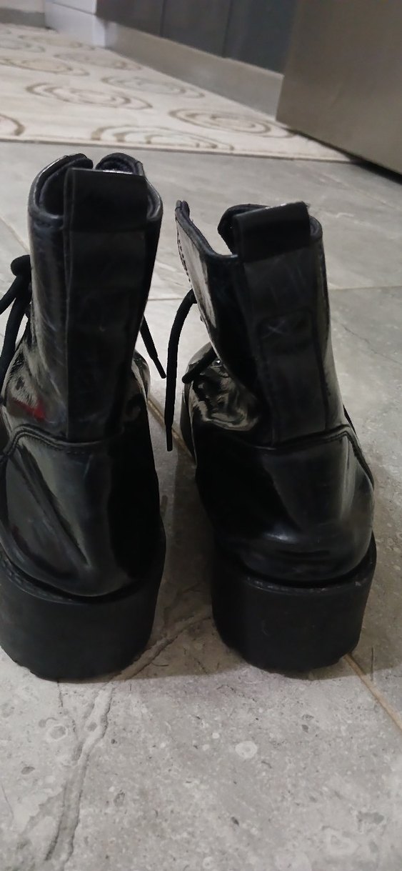 Siyah Rugan Gotik Stiletto Topuklu Bot - Görsel 5