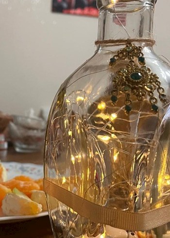 VINTAGE | Doğal Kumsal Taşlı Peri Ledli El Emeği Cam Vazo - Görsel 3