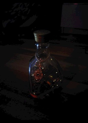 VINTAGE | Doğal Kumsal Taşlı Peri Ledli El Emeği Cam Vazo - Görsel 2