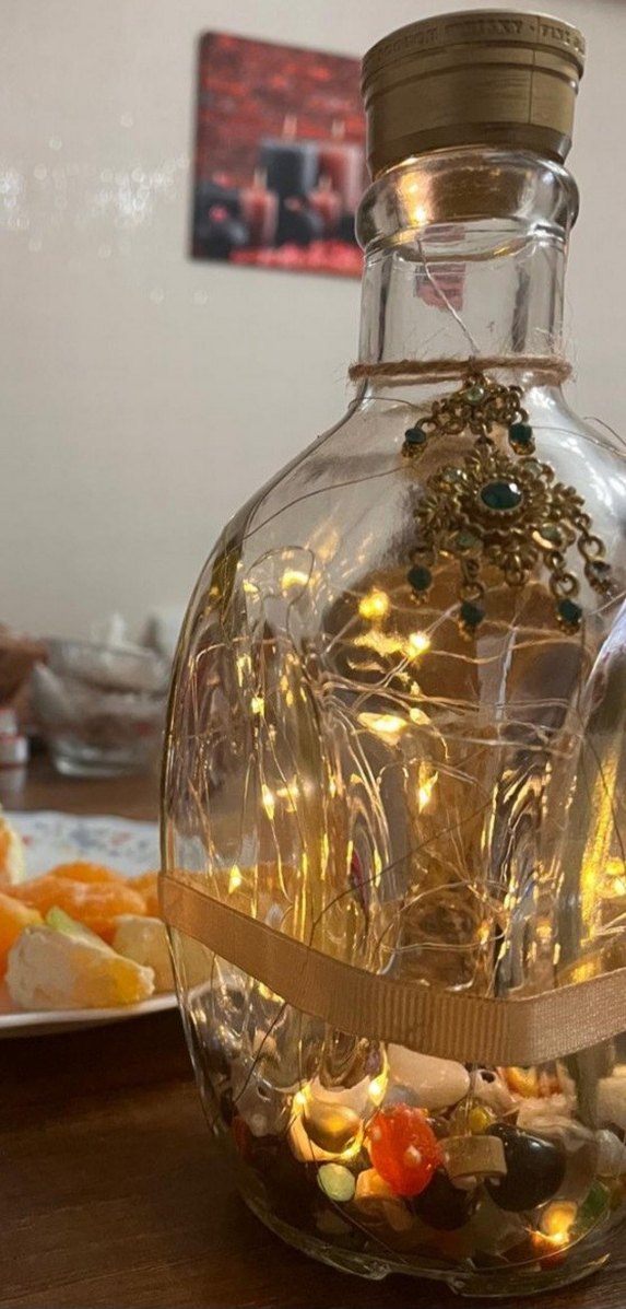 VINTAGE | Doğal Kumsal Taşlı Peri Ledli El Emeği Cam Vazo - Görsel 3