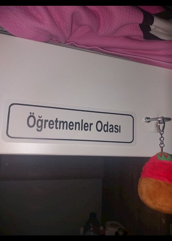 TEKZEN Öğretmenler Odası Beyaz Metal Plaka - Görsel 3