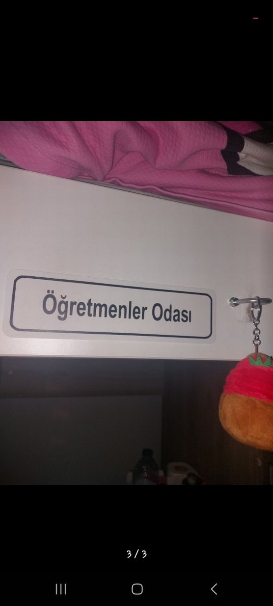 TEKZEN Öğretmenler Odası Beyaz Metal Plaka - Görsel 3