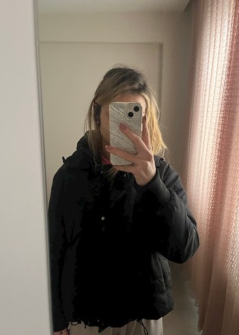 Kadın Siyah Puff Mont - Görsel 3