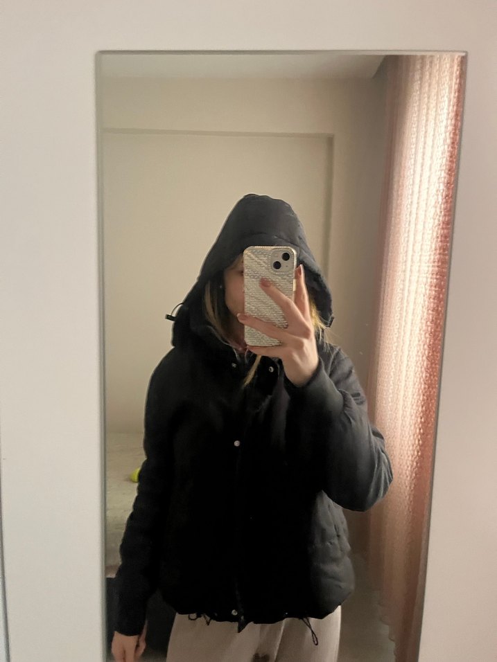 Kadın Siyah Puff Mont - Görsel 2