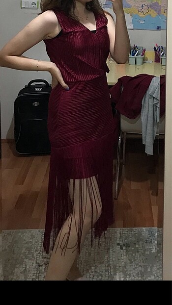Bordo elbise