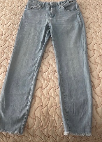 Mavi Midi Kadın Denim Pantolon - Görsel 4