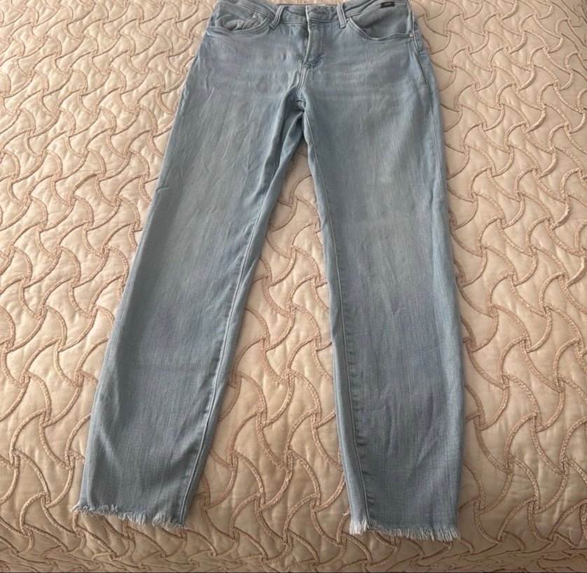 Mavi Midi Kadın Denim Pantolon - Görsel 3