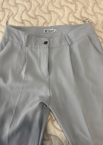 Gri Kadın Midi Kumaş Pantolon - Görsel 3