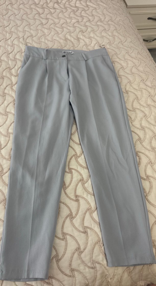 Gri Kadın Midi Kumaş Pantolon - Görsel 2