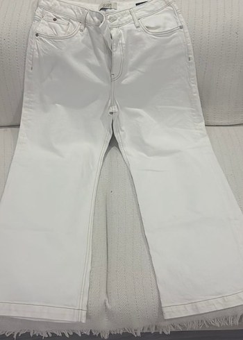 Beyaz Kadın Pamuk Kumaş Pantolon - Görsel 4