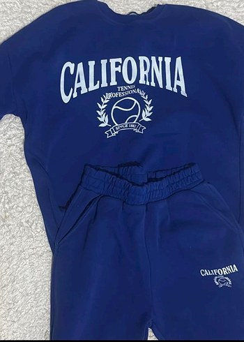 Kızlar İçin Mavi Kalın Sweatshirt ve Eşofman Takımı - Görsel 2