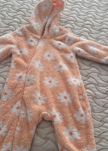 Pembe Peluş Kız Bebek Tulum - Görsel 2