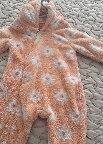 Pembe Peluş Kız Bebek Tulum - Görsel 3